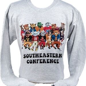 Hanes Gray Southeastern Conference SEC Sweatshirt with Mascots